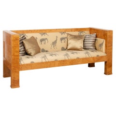 Swedish Birch Biedermeier Sofa Bench, circa 1880-1900