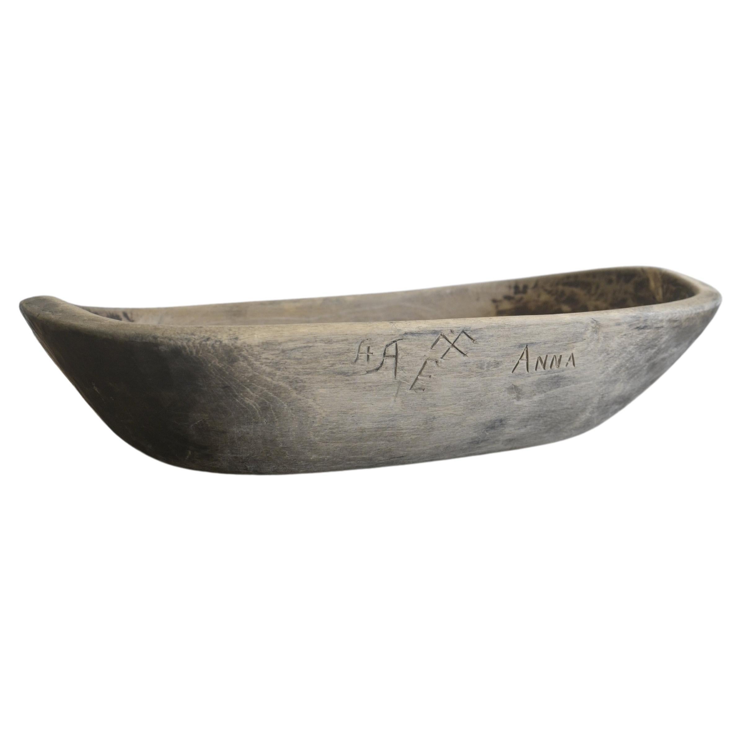 Swedish Birch Bowl/Trough dated 1779