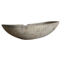 Schwedische Schale aus Birkenholz/Trough, datiert 1851