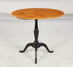 Swedish Birch Burl Top Tripod Table