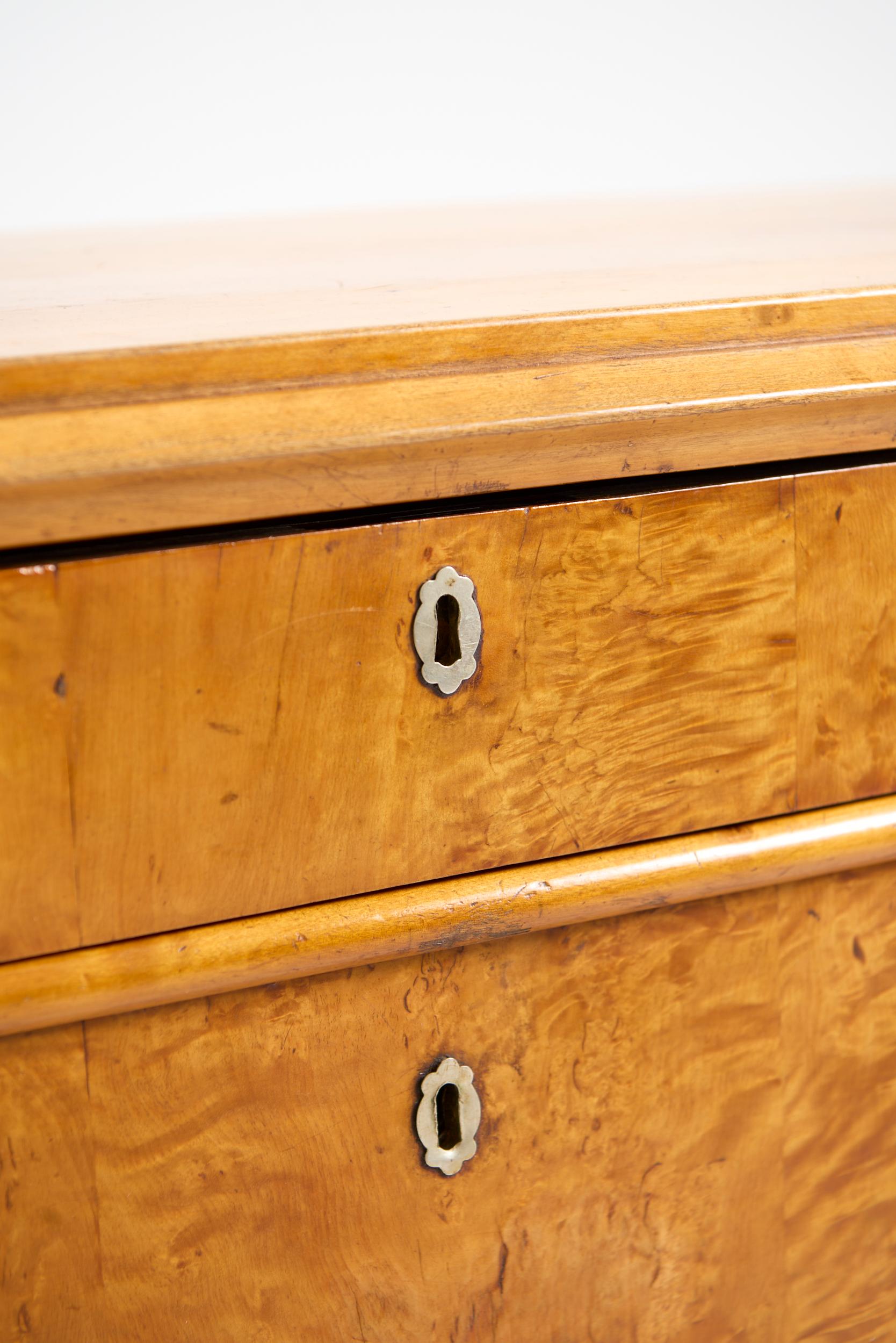 19th Century Swedish Birch Chest of Drawers For Sale