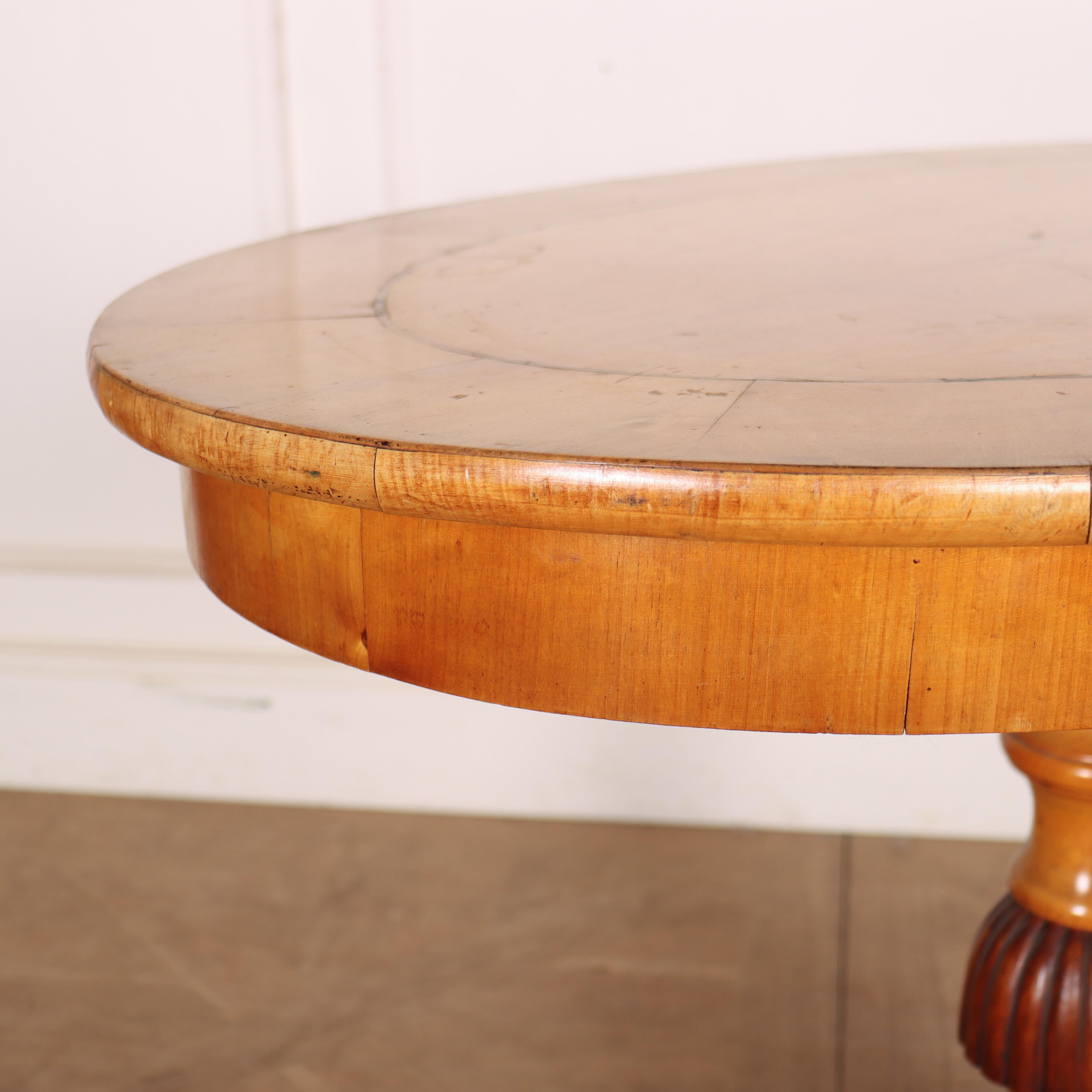 19th Century Swedish Birch Lamp Table For Sale