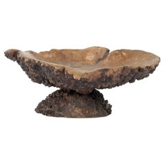 Antique Swedish Birch Root Wood Footed-Bowl, 'Tazza'