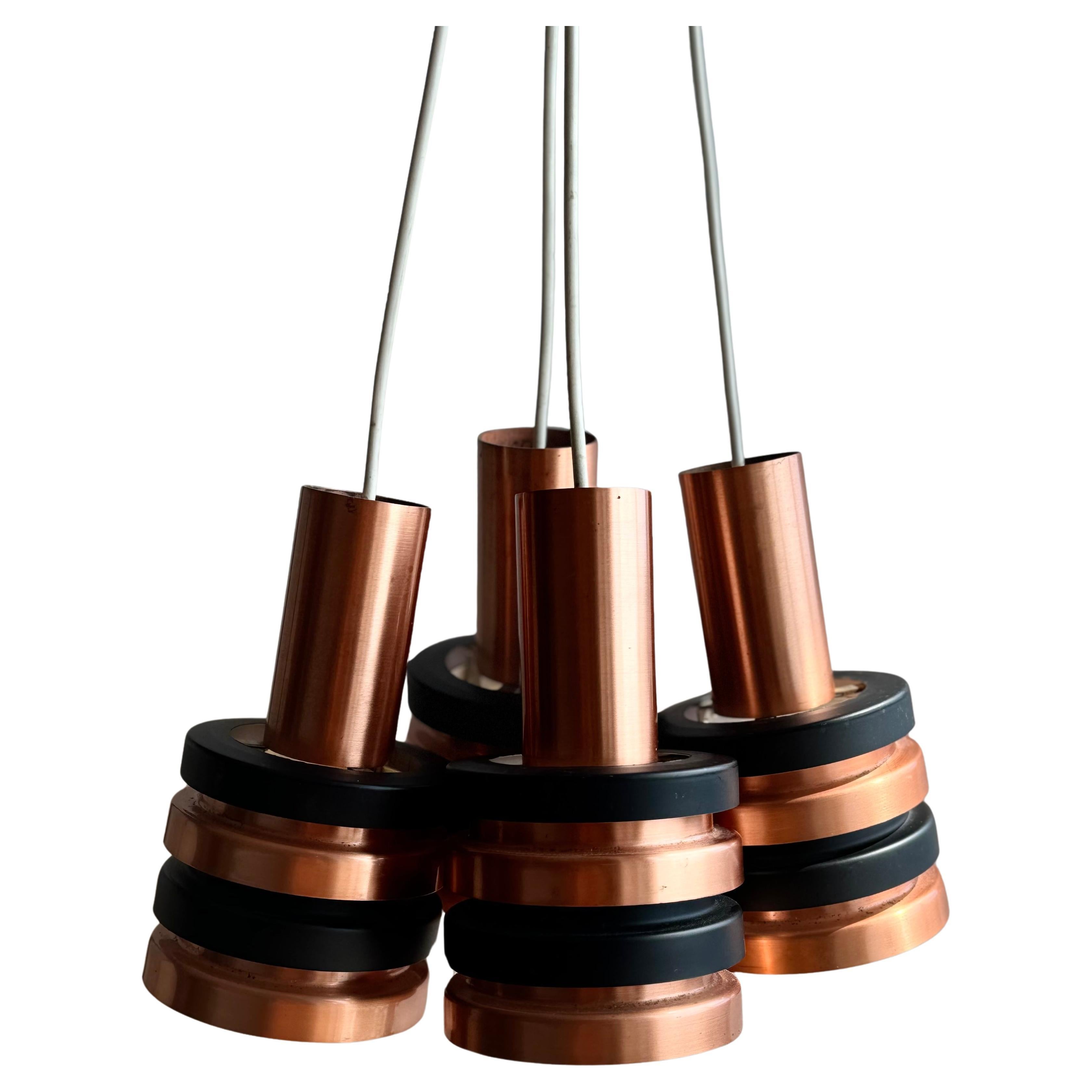 Swedish Bison Pendant Lamp in Copper and Black For Sale