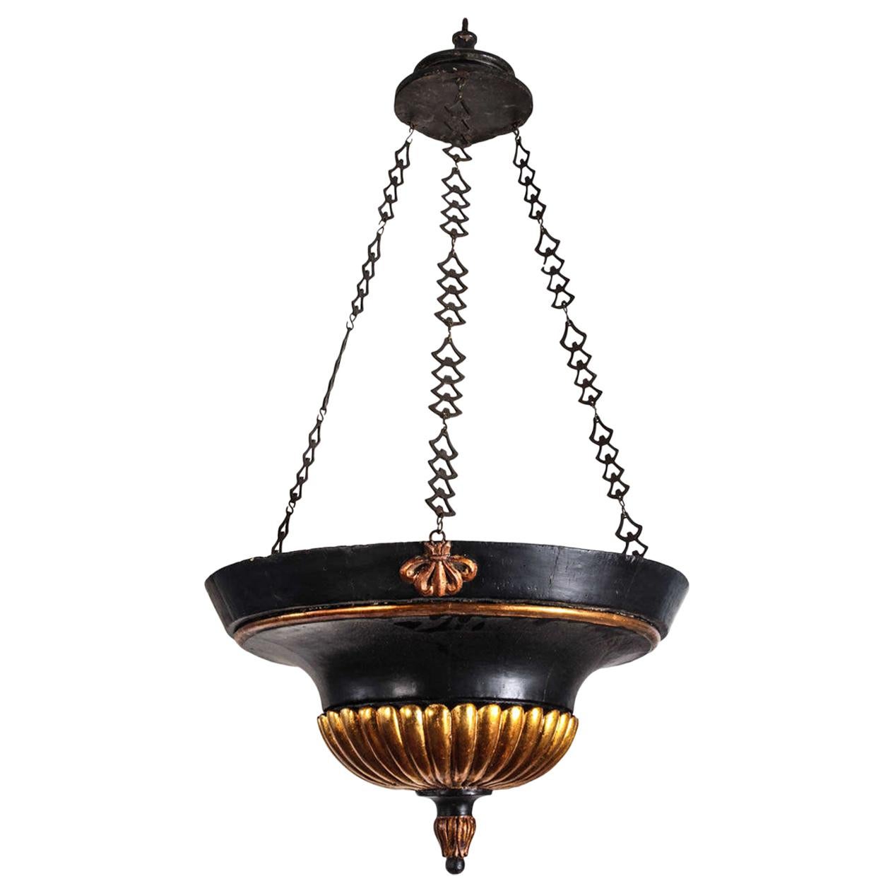 Swedish Black and Giltwood Hanging Planter, Gustavian Period Sweden, 1810