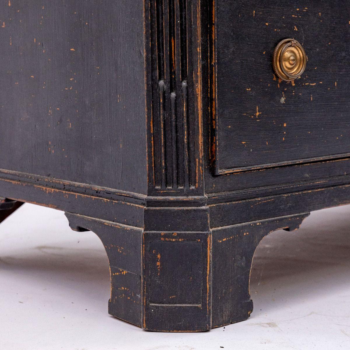 Swedish Black-painted Gustavian Black painted Chest of Drawers, 1780-1800 1