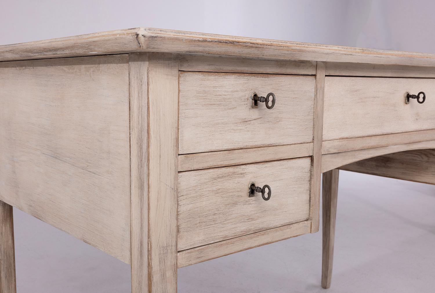 washed wood desk