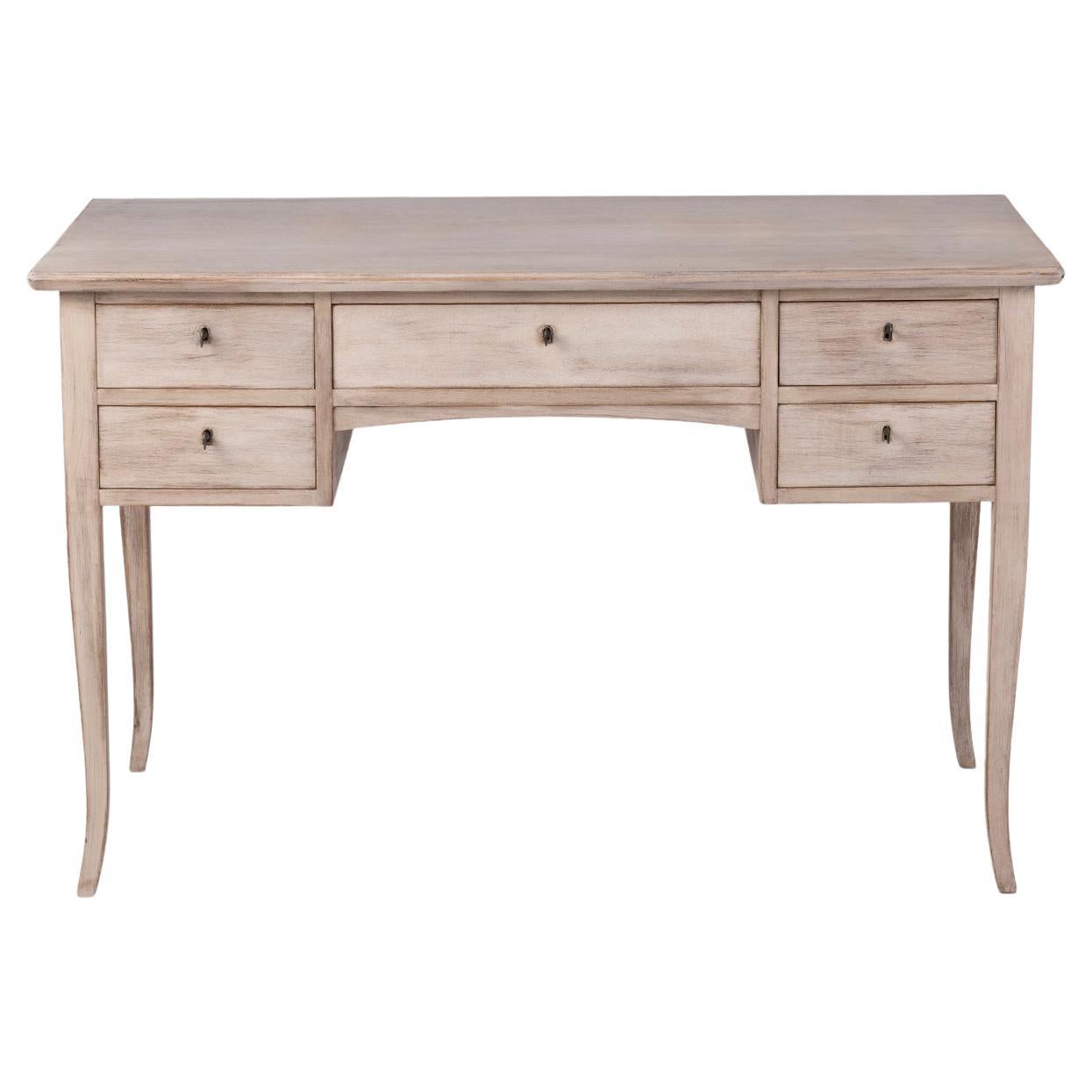 Swedish Bleached and Lime Washed Painted Writing Desk