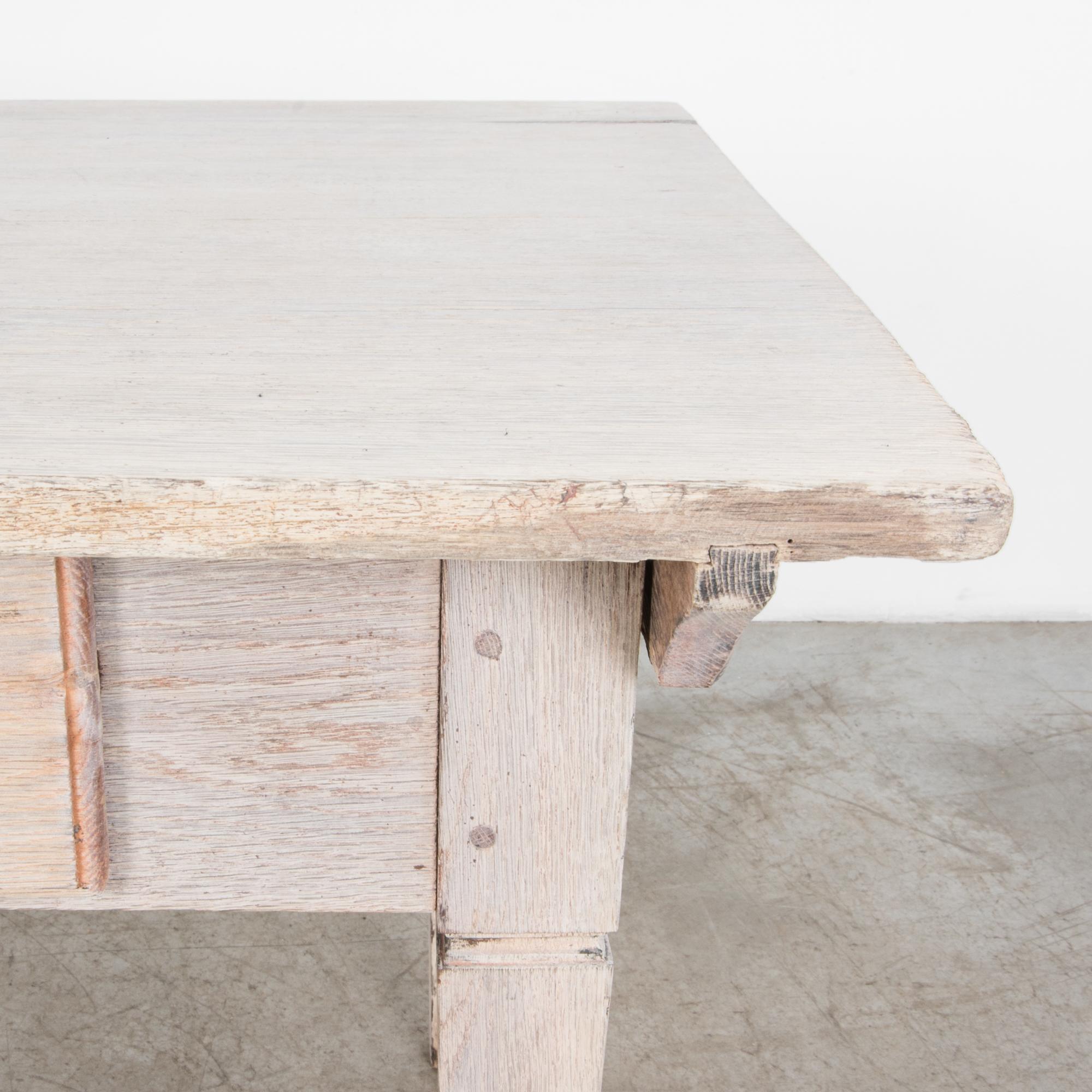 Swedish Bleached Oak Side Table 2