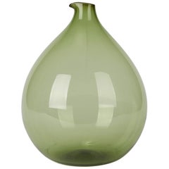 Vintage Schwedisch Blomkulla Grünglas Vase Kjell Blomberg Gullaskruf:: 1960