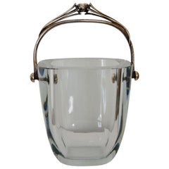 Swedish Blue Glass Ice Bucket By Strombergshyttan, 1970s