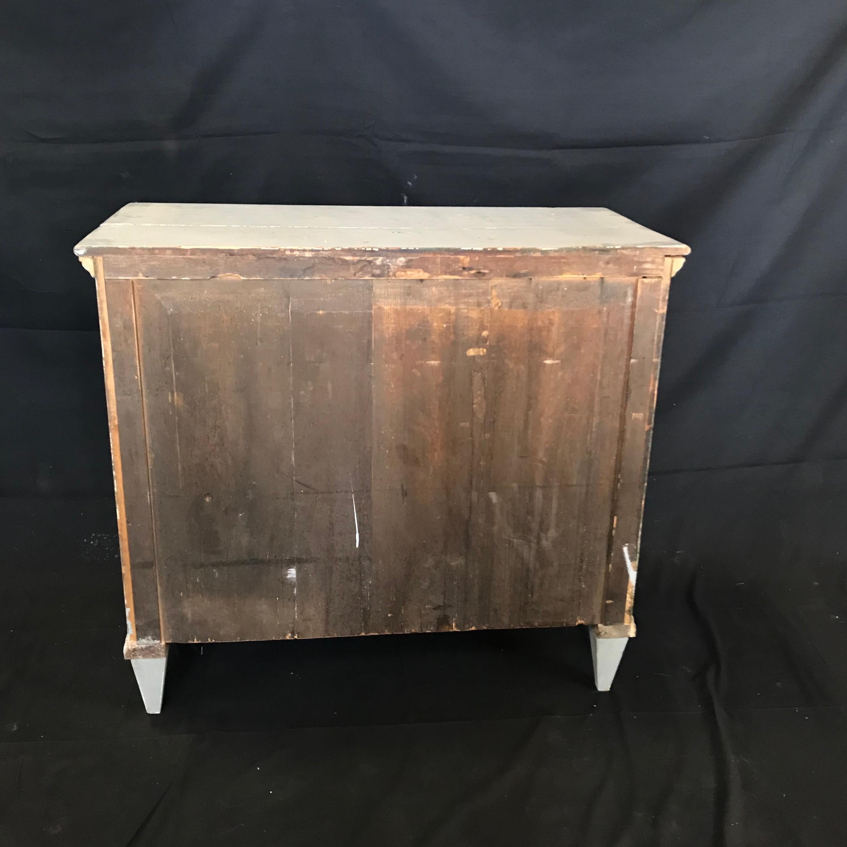 Swedish Blue Gray Gustavian Chest of Drawers Commode  14