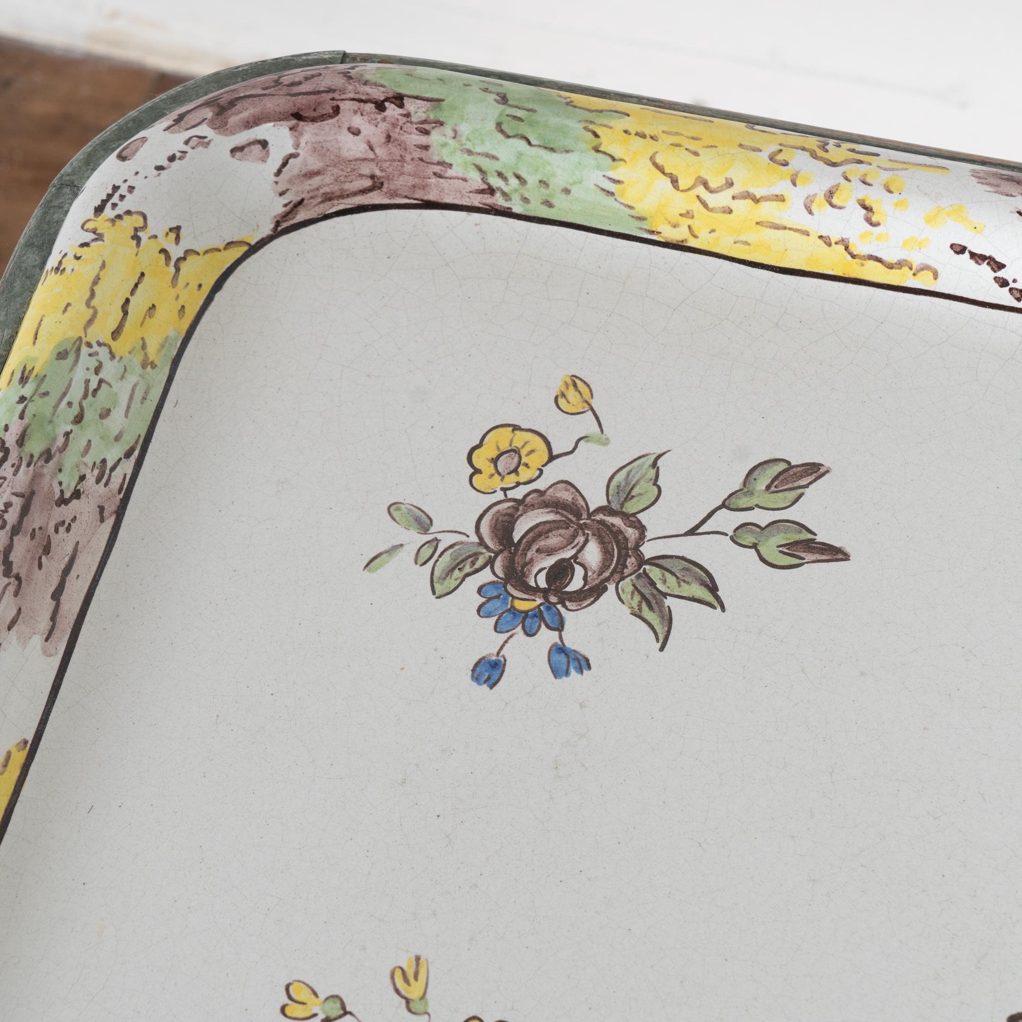 Swedish Blue Gustavian Side Table Tea Table with Tray Top, circa 1890 For Sale 5