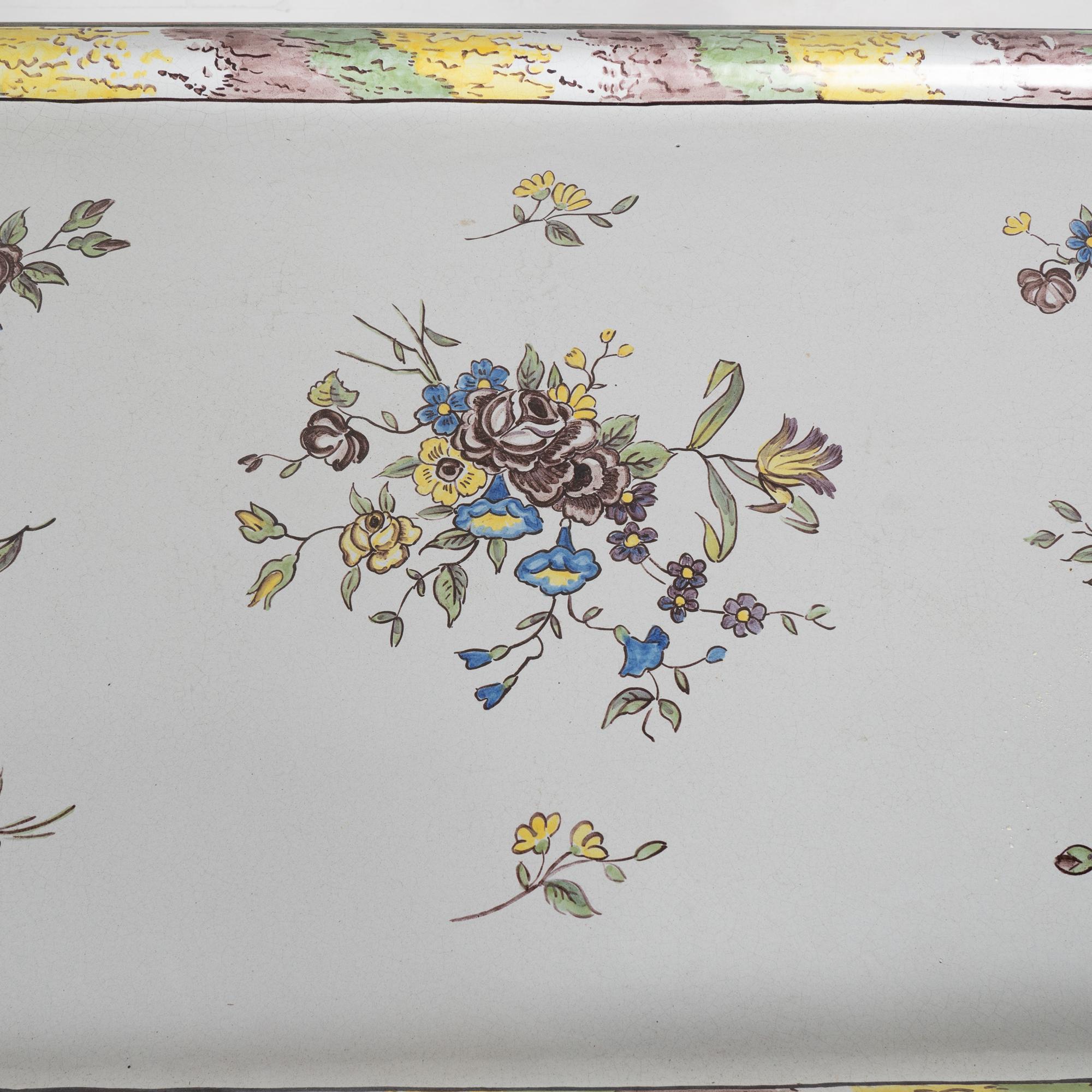 Swedish Blue Gustavian Side Table Tea Table with Tray Top, circa 1890 For Sale 4