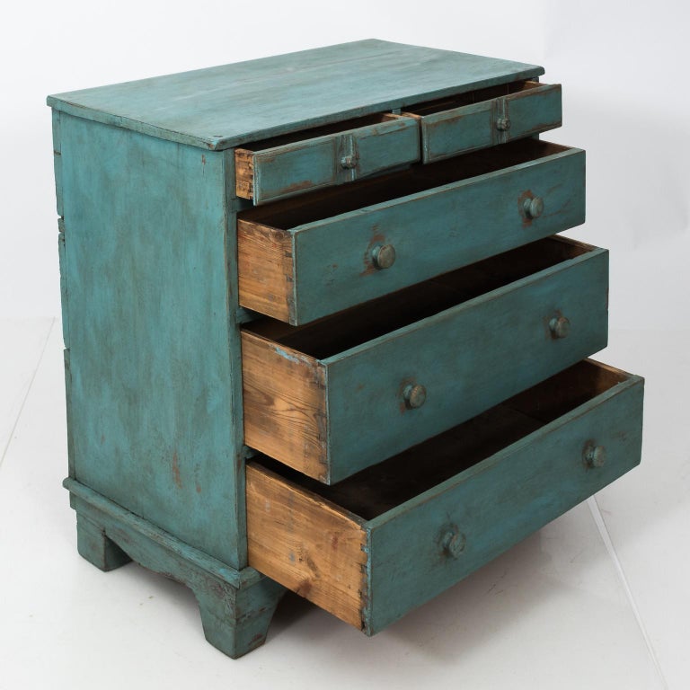 Swedish Blue Painted Dresser at 1stDibs