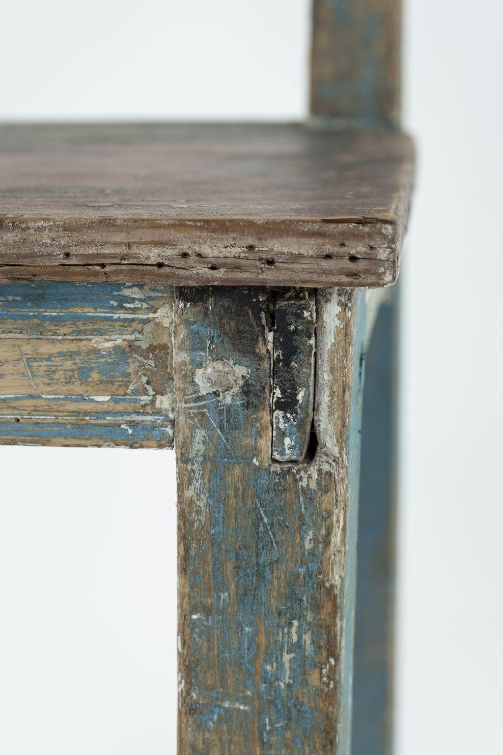 Joinery Swedish Blue-Painted Rustic Rococo Side Chair