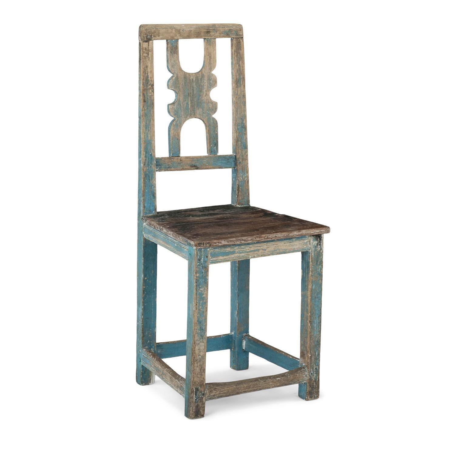 Swedish Blue-Painted Rustic Rococo Side Chair 2