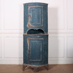 Swedish Bowfronted Corner Cupboard