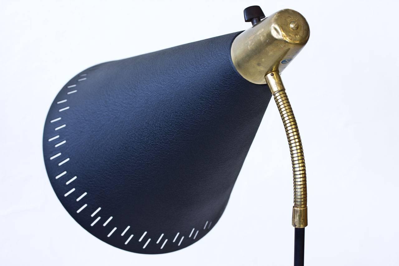 Swedish Brass and Metal Floor Lamp by EAE, 1950s 1