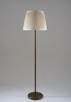 Swedish Brass and Teak Floor Lamp by Böhlmarks