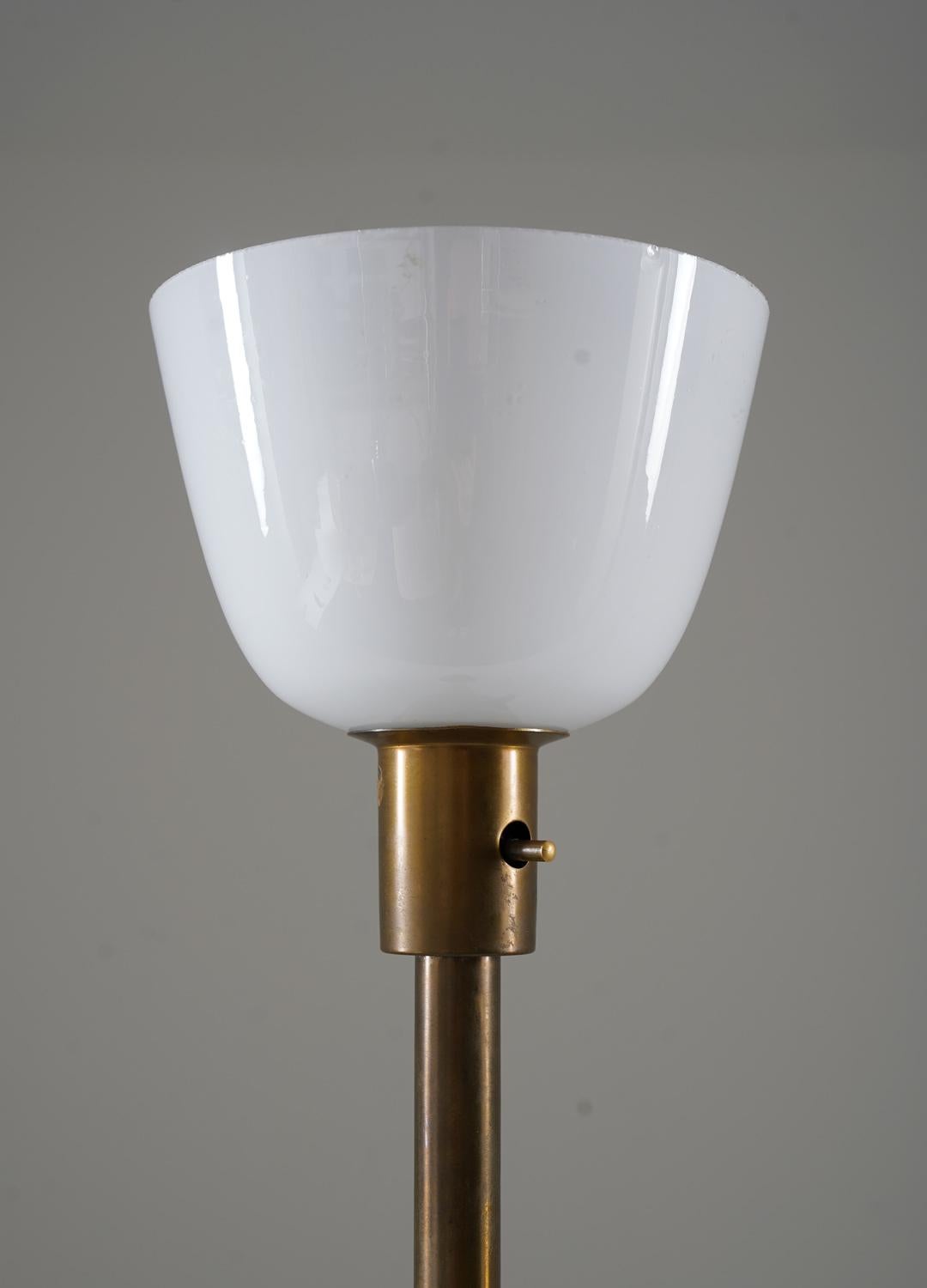 20th Century Swedish Brass and Teak Floor Lamp by Böhlmarks For Sale