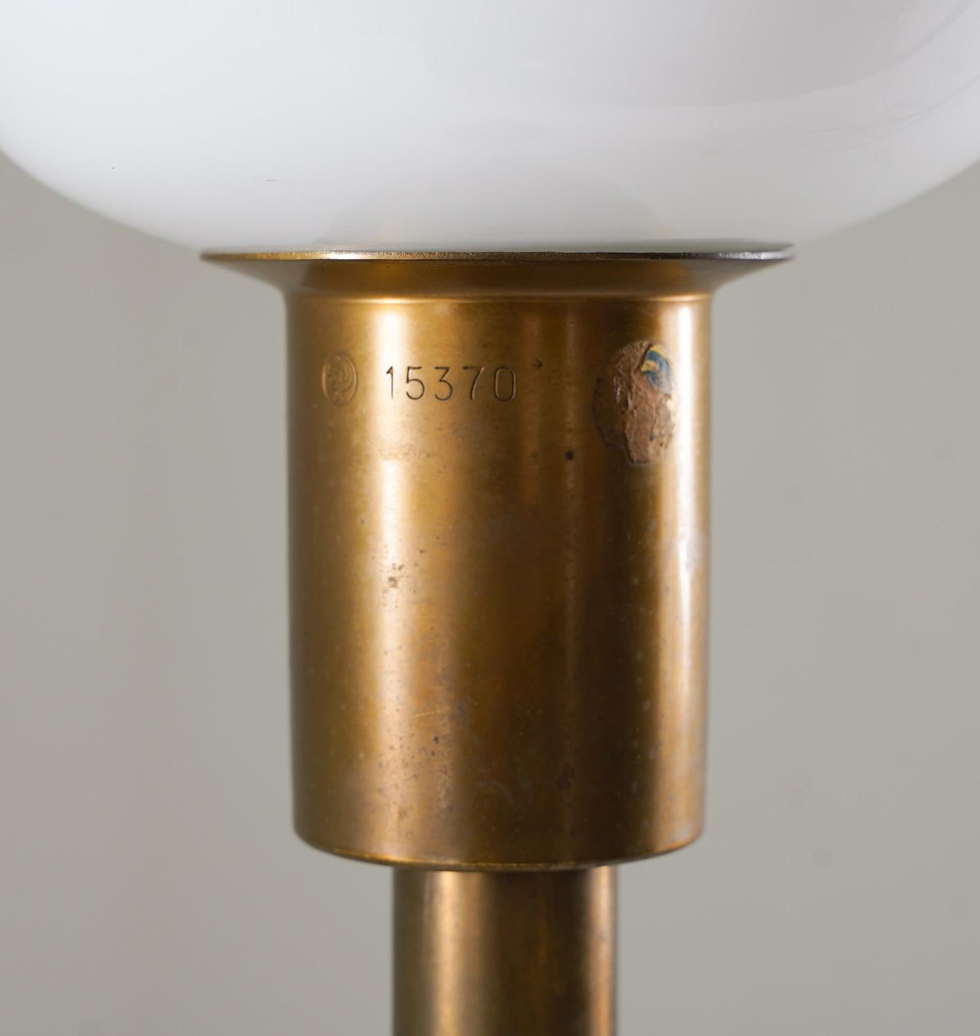 Swedish Brass and Teak Floor Lamp by Böhlmarks For Sale 1