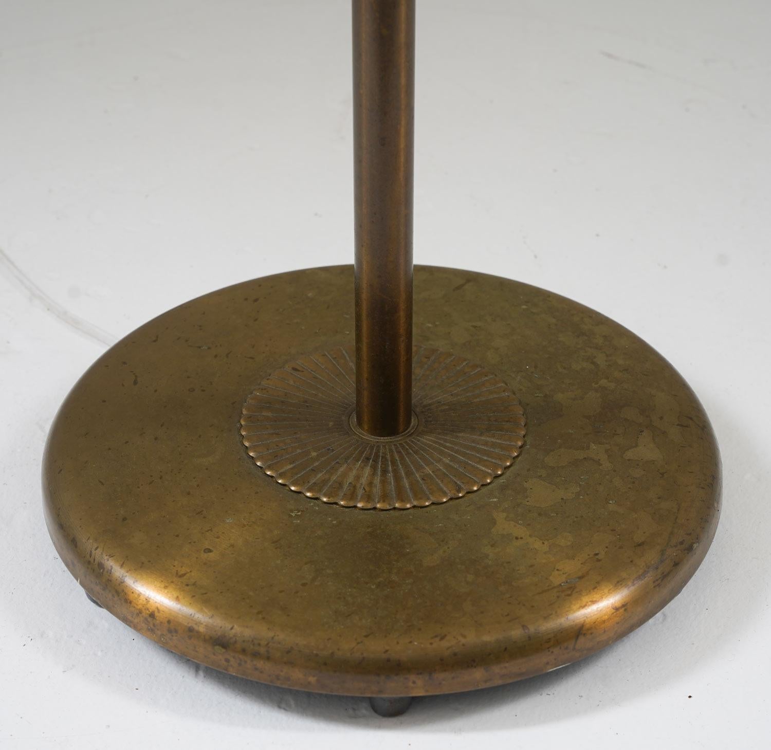 Swedish Brass and Teak Floor Lamp by Böhlmarks For Sale 2