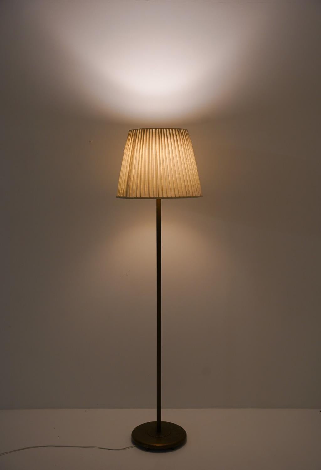 Swedish Brass and Teak Floor Lamp by Böhlmarks For Sale 3