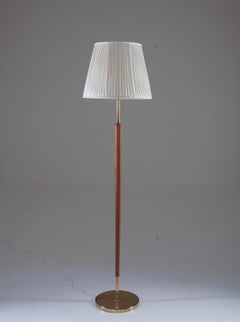 Swedish Brass and Wood Floor Lamp by Boréns