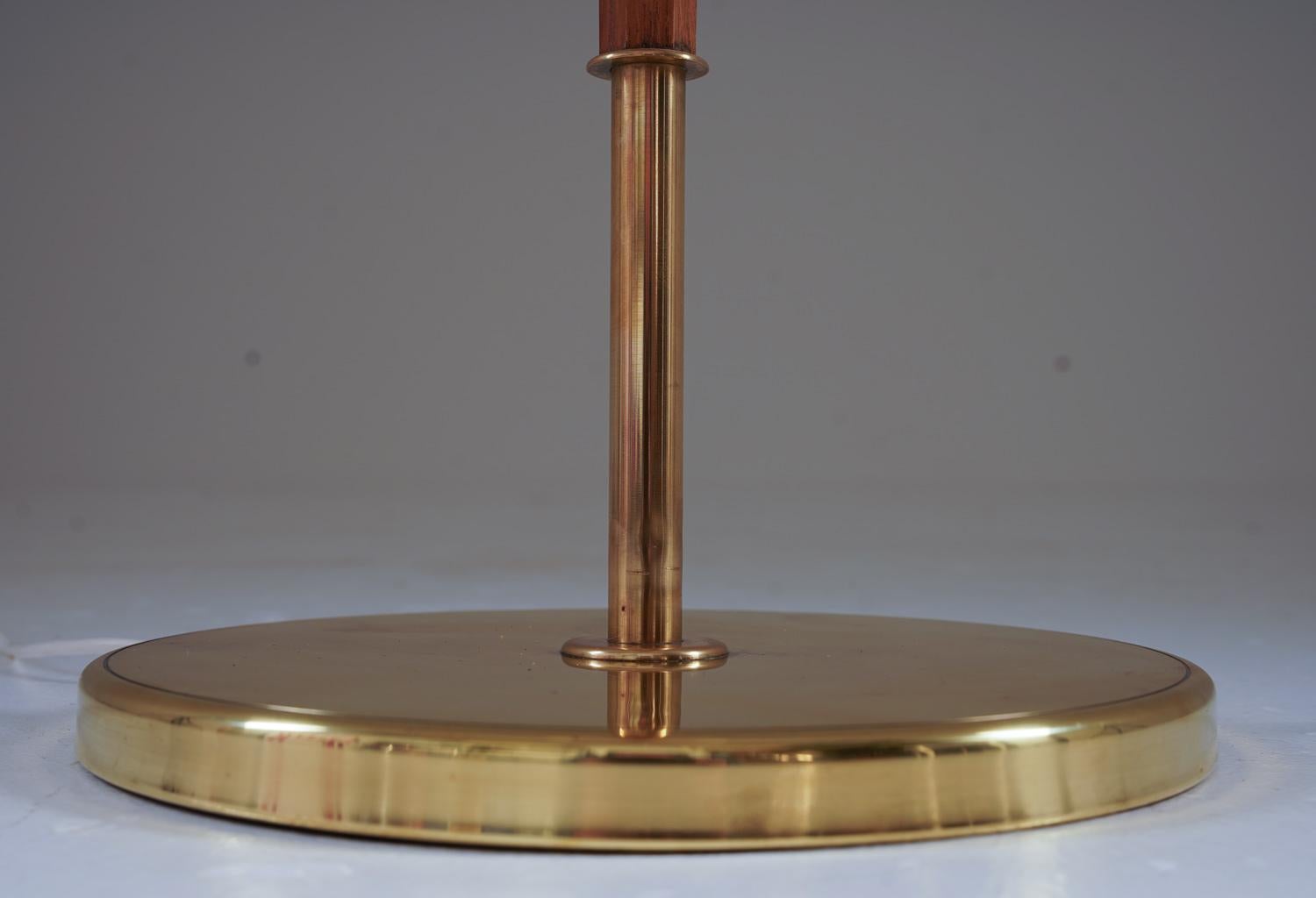 20th Century Swedish Brass and Wood Floor Lamp by Boréns For Sale