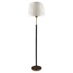 Swedish Brass and Wood Floor Lamp by Boréns