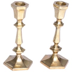 Swedish Brass Candle Holders, Early 1900s