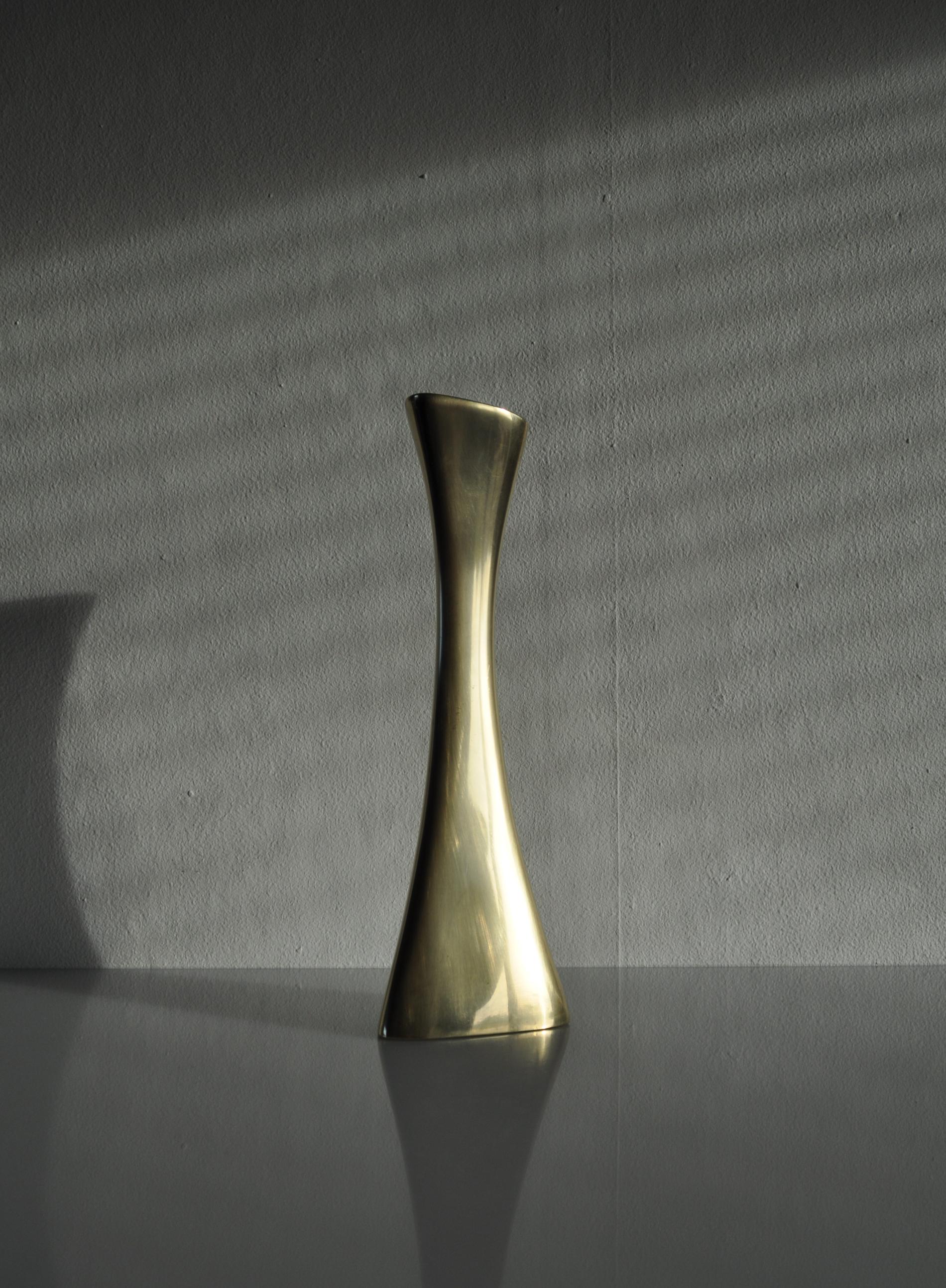 Swedish Brass Candlestick or Vase by BCA Eskilstuna, 1960s 2