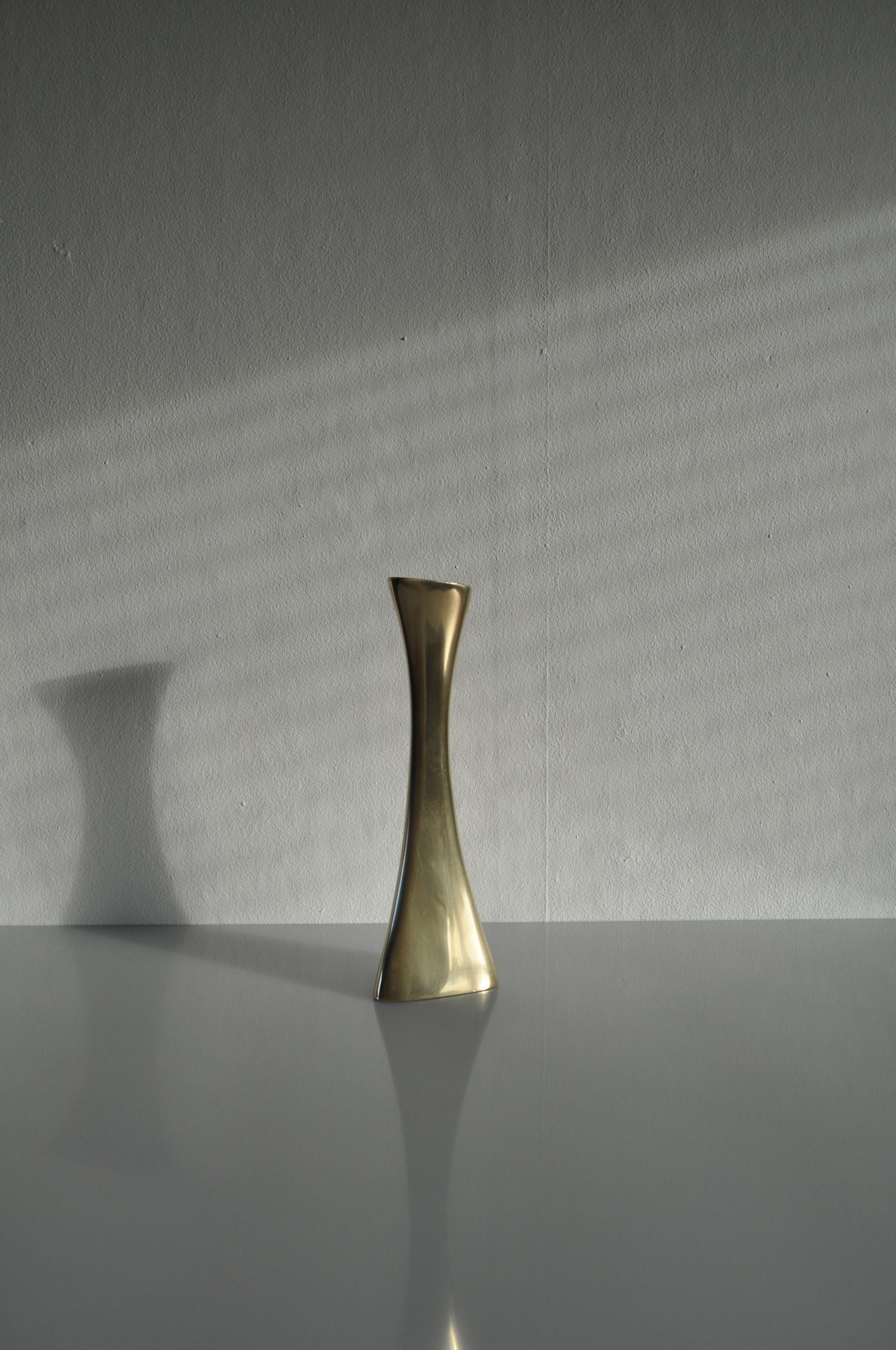 Swedish Brass Candlestick or Vase by BCA Eskilstuna, 1960s 3
