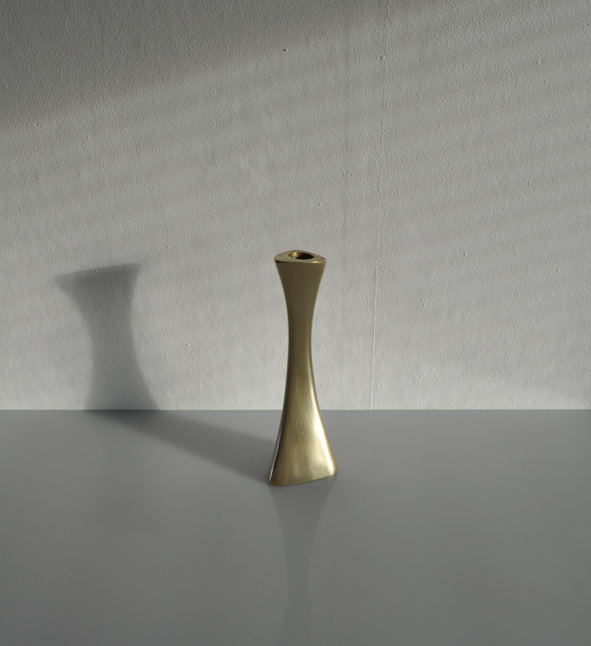 Swedish Brass Candlestick or Vase by BCA Eskilstuna, 1960s 4