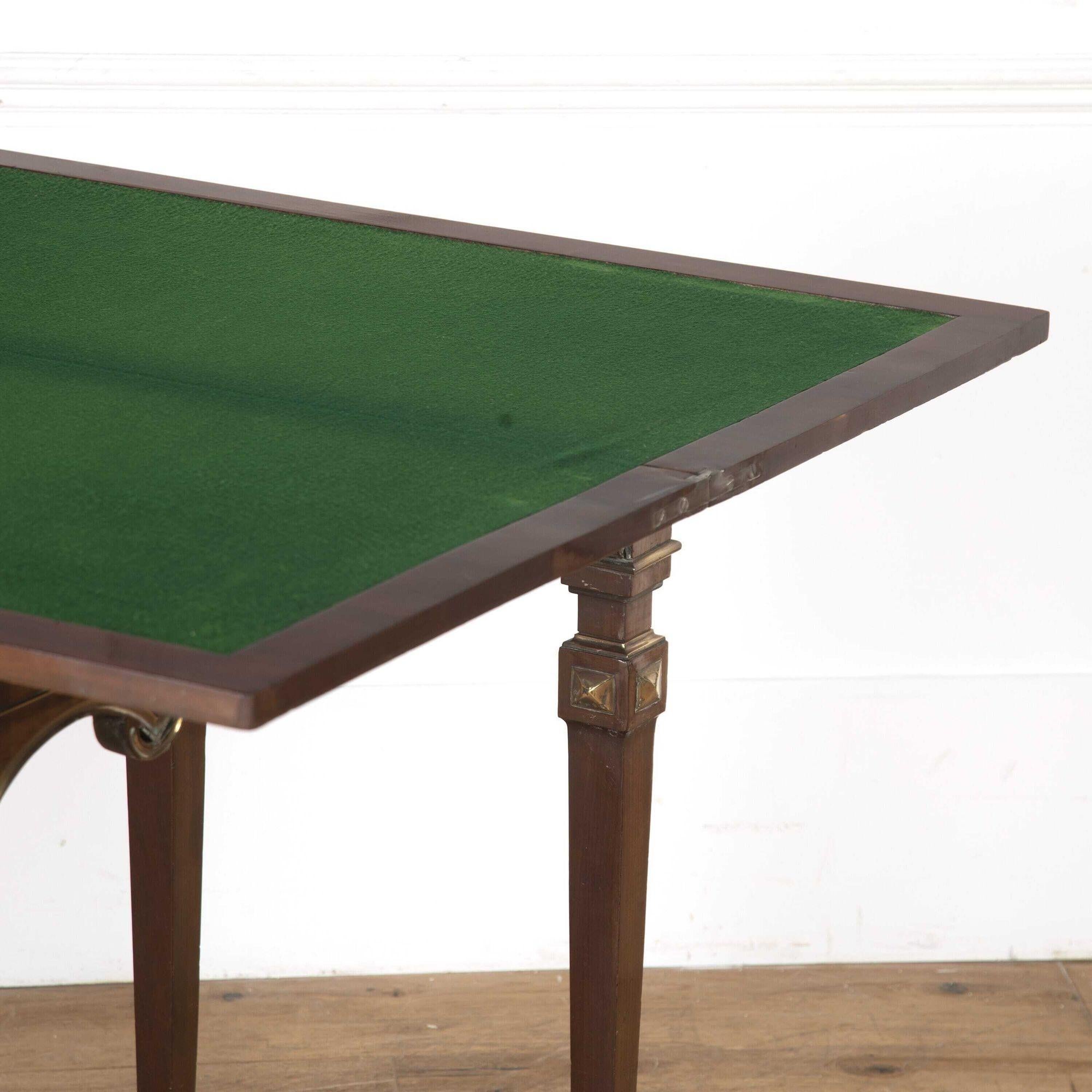 Swedish Brass Card Table In Good Condition For Sale In Gloucestershire, GB