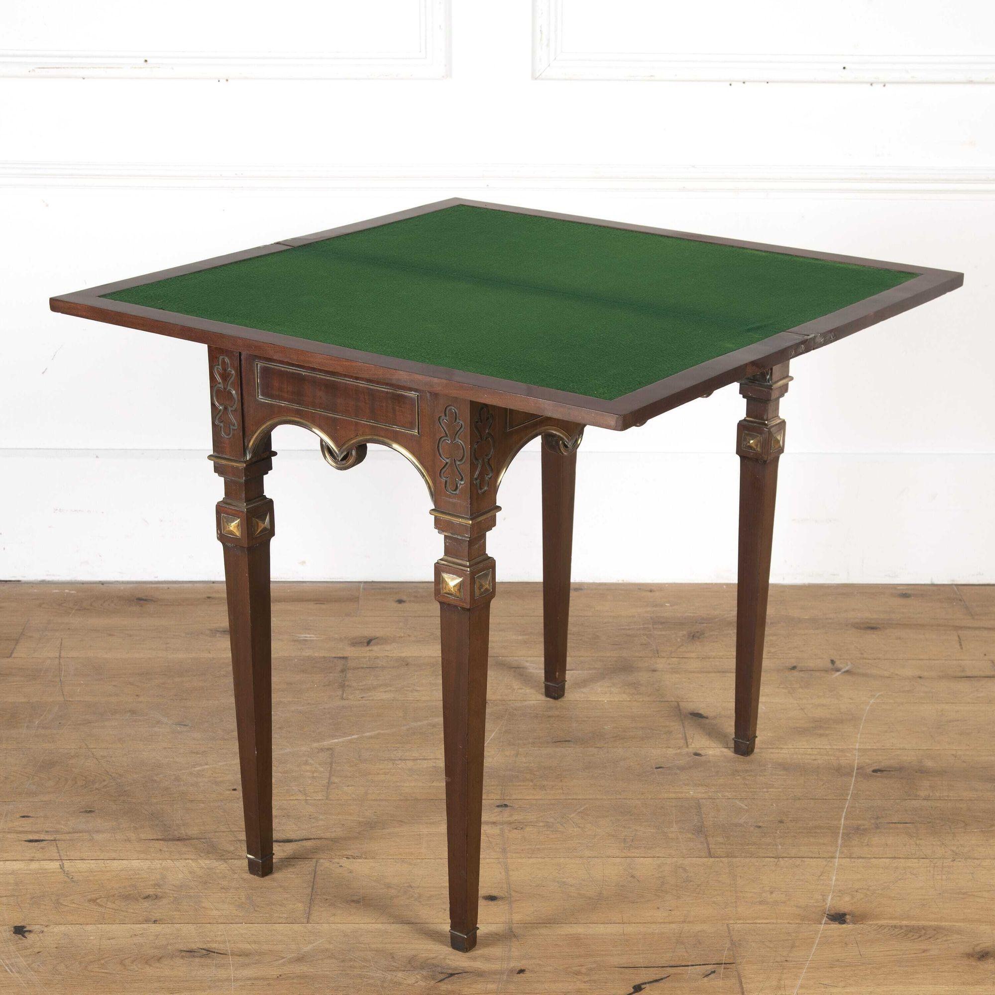 Swedish Brass Card Table For Sale 2