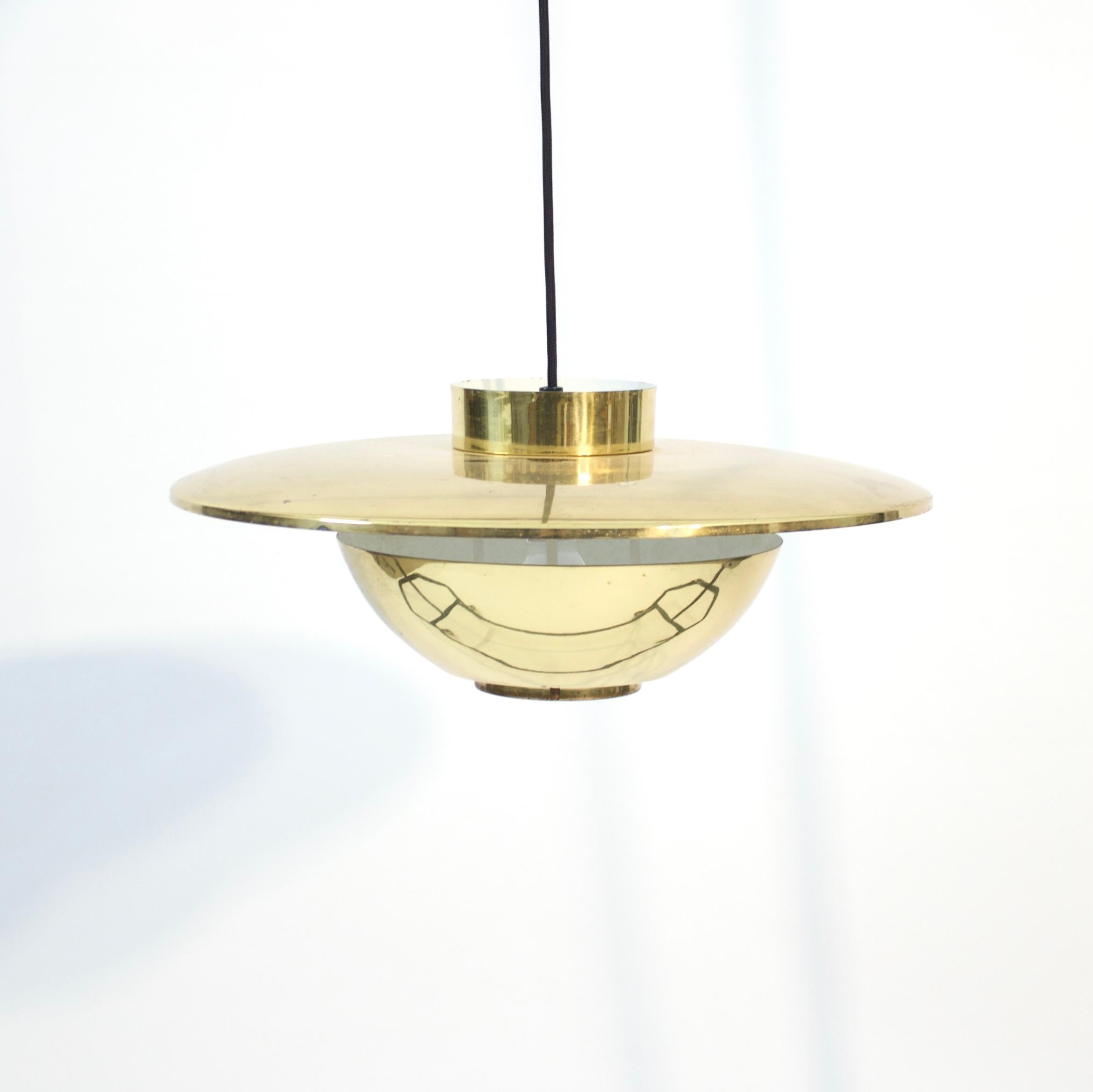20th Century Swedish brass ceiling lamp, attributed to Boréns, 1960s For Sale