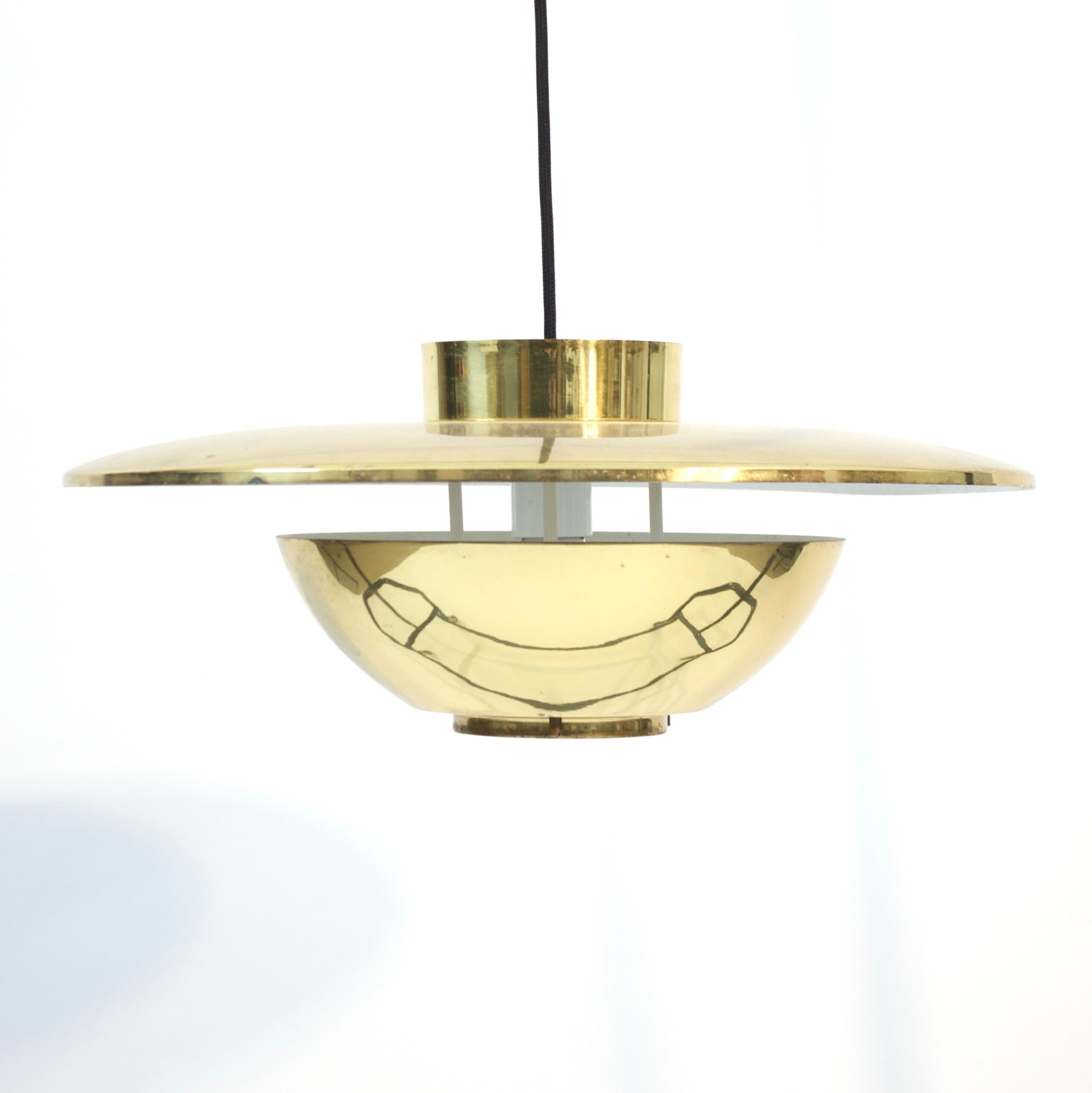 Swedish brass ceiling lamp, attributed to Boréns, 1960s For Sale 1
