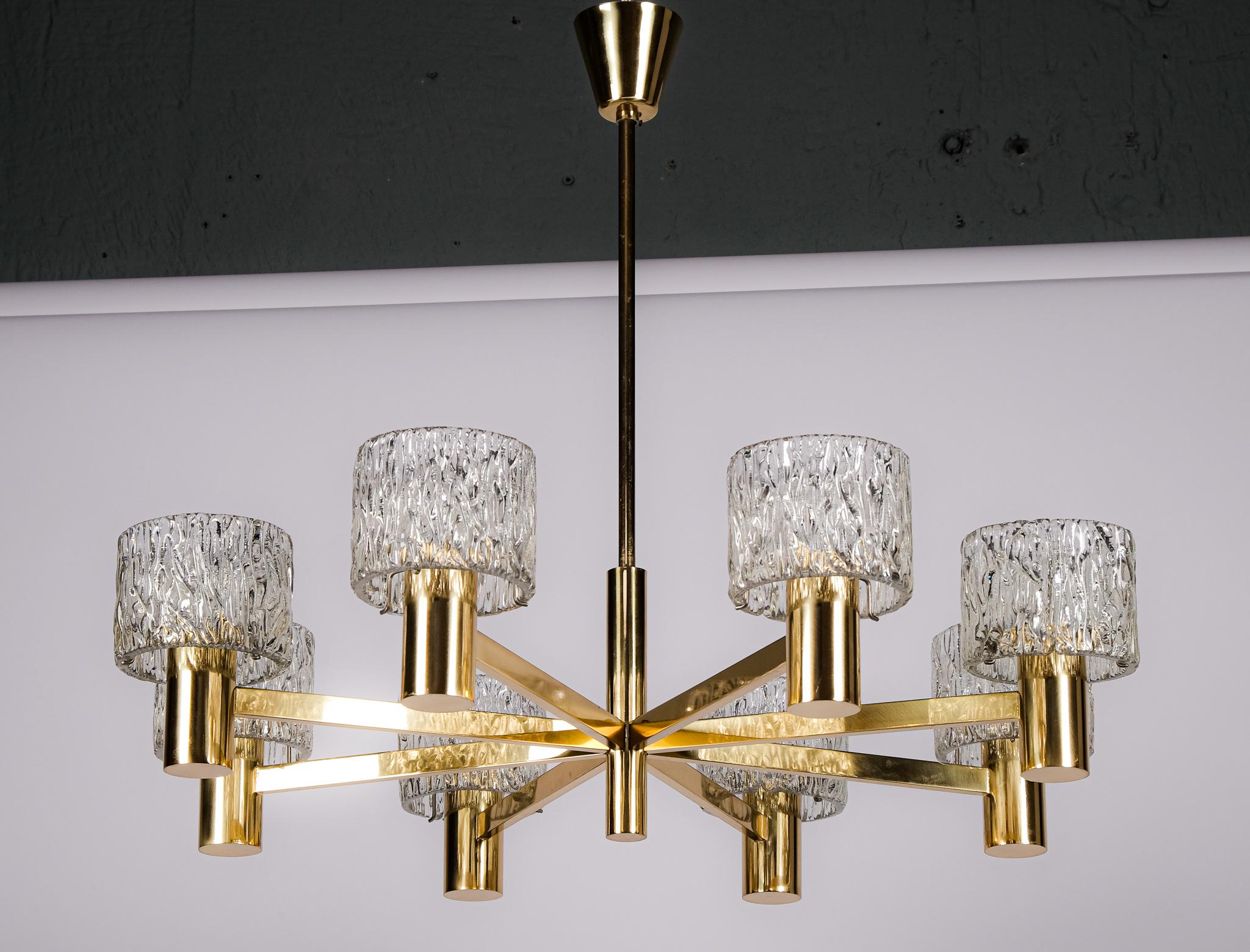 Svedese Lampadario svedese in ottone, anni '60 in vendita
