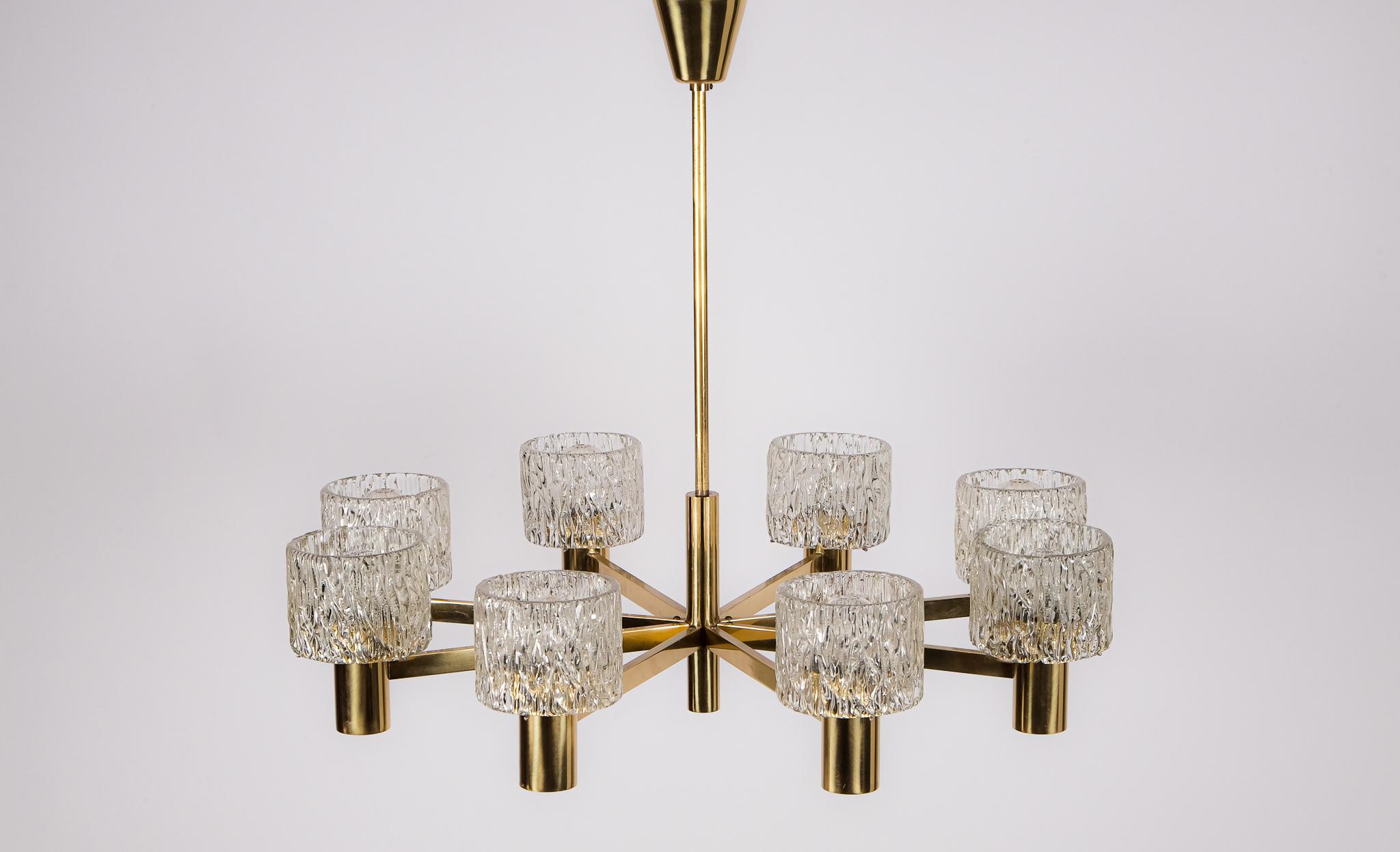 Swedish Brass Chandelier, 1960s For Sale 3