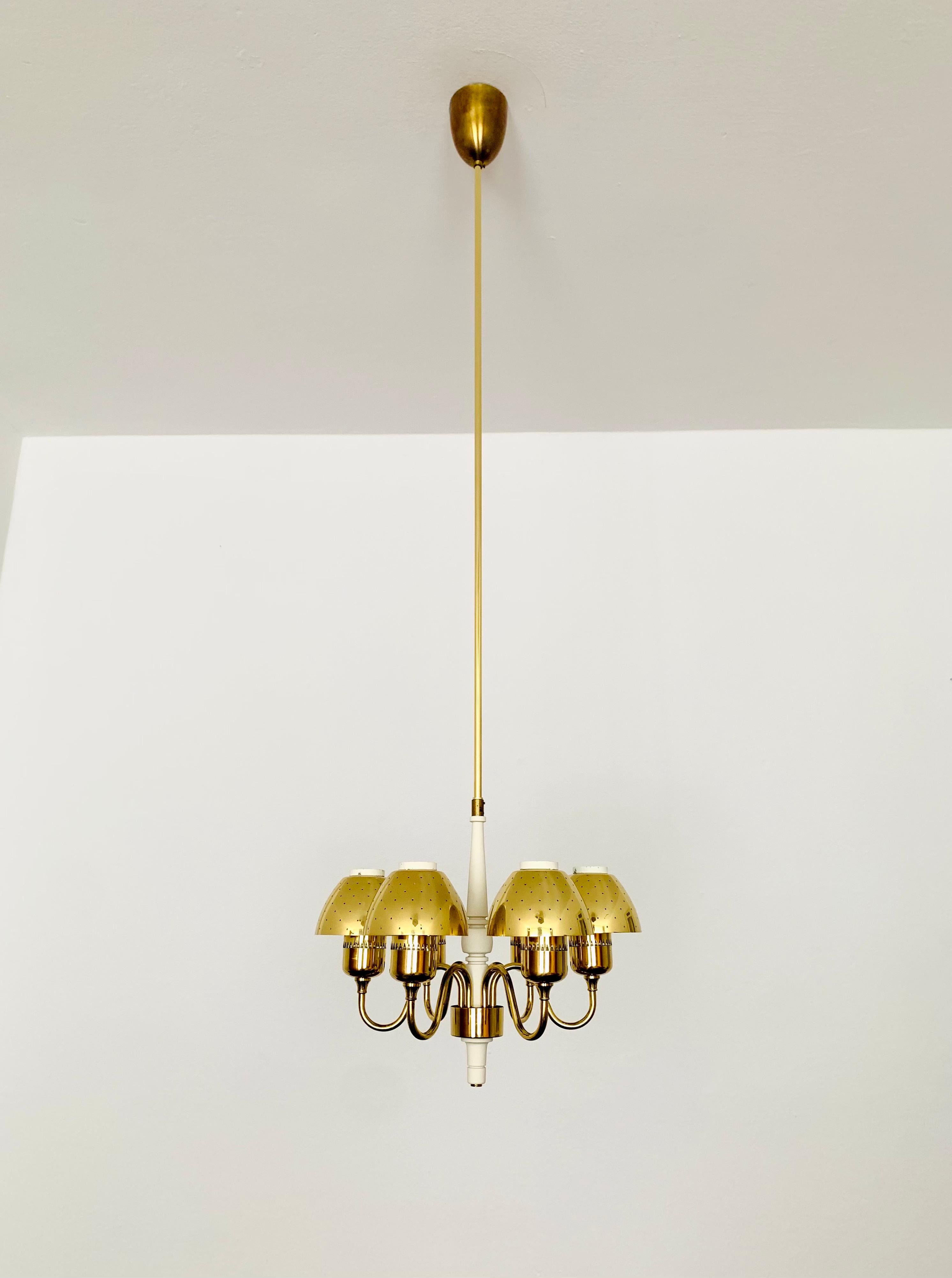 Mid-20th Century Swedish Brass Chandelier by Hans Agne Jakobsson For Sale