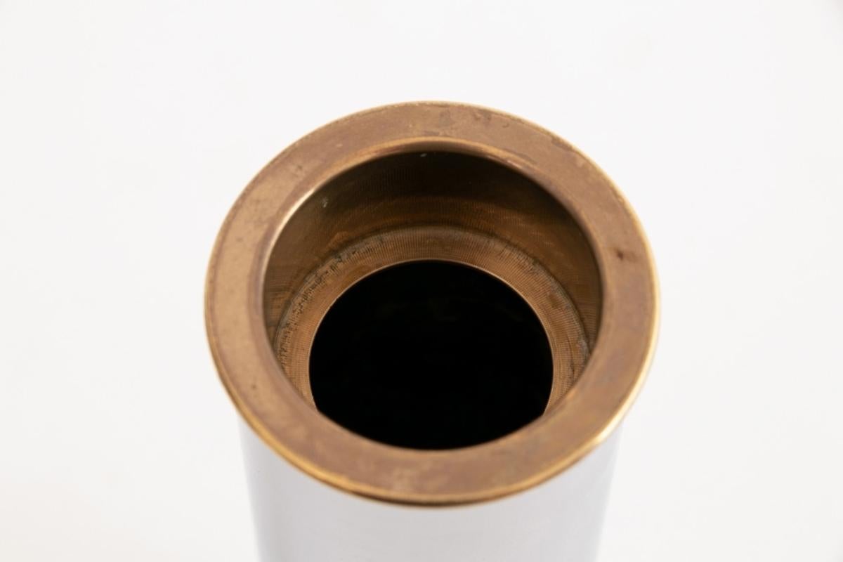 Swedish Brass & Chrome Modernist Candleholders by Staffan Englesson In Good Condition For Sale In London, GB