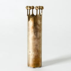 Swedish Brass “Crown” Vase by Pierre Forssell for Sultana, 1989