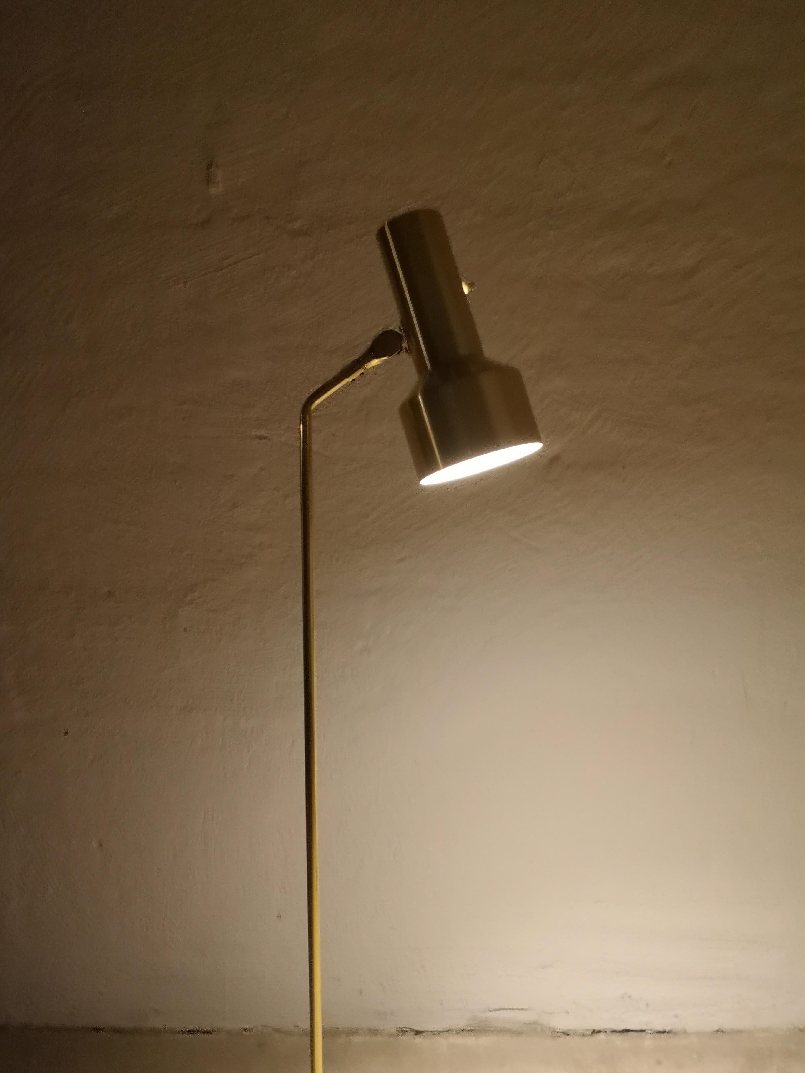 Mid-20th Century Swedish Brass Floor Lamp, 1950s Fagerhults Belysning