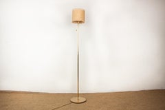 Swedish brass floor lamp, cast iron base, model G 019 by Bergboms 1960.