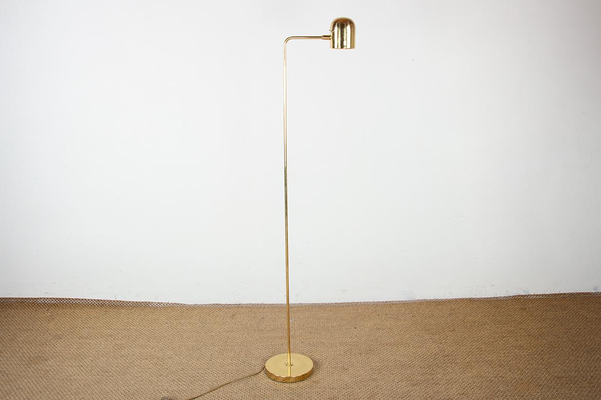 Scandinavian Modern Swedish Brass Floor Lamp, Model G 230 by Bergboms 1960. For Sale