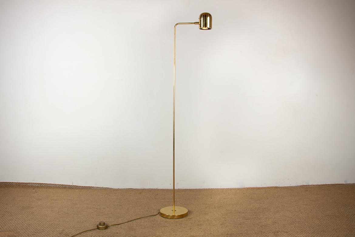 Swedish Brass Floor Lamp, Model G 230 by Bergboms 1960. For Sale 1