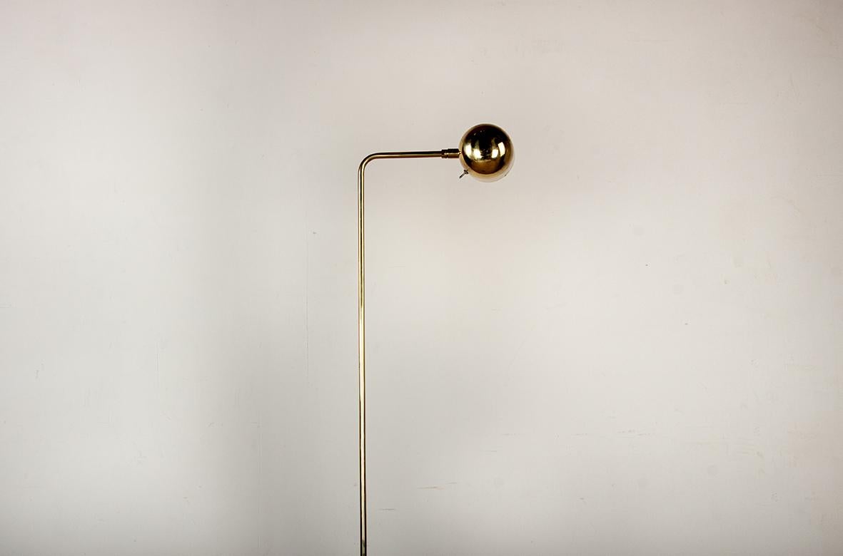 Swedish Brass Floor Lamp, Model G 230 by Bergboms 1960. For Sale 2