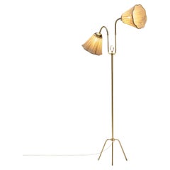 Swedish Brass Floor Lamp with Adjustable Arms, Sweden 1940s